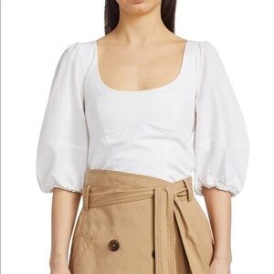 Jonathan Simkhai Joy puff-sleeve blouse - White